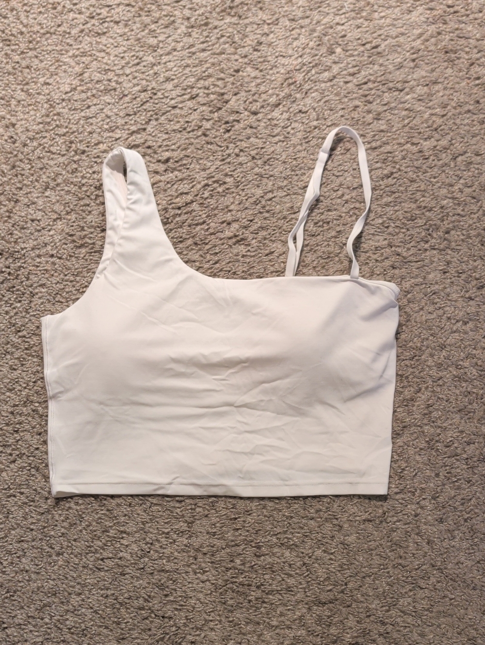 Aerie Offline One-Shoulder White Crop Top